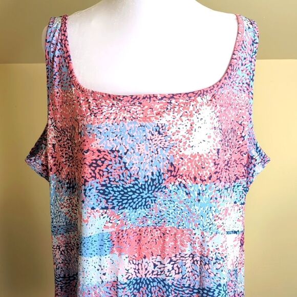 Columbia PFG 2X Pink Blue Tank Dress Omni-Freeze Advanced Cooling - Picture 1 of 9